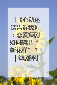 《心动还请告诉我》：恋爱短剧如何翻出“新花样”？｜微剧评
