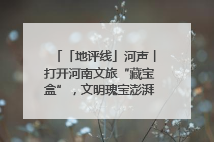 「地评线」河声丨打开河南文旅“藏宝盒”，文明瑰宝澎湃发展“豫动能”