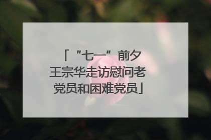 “七一”前夕 王宗华走访慰问老党员和困难党员