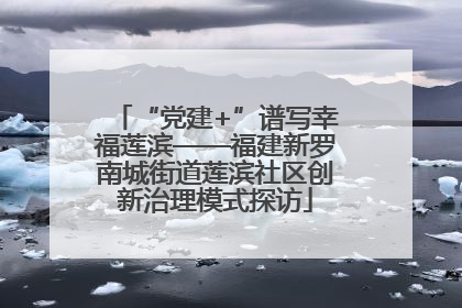 “党建+”谱写幸福莲滨——福建新罗南城街道莲滨社区创新治理模式探访