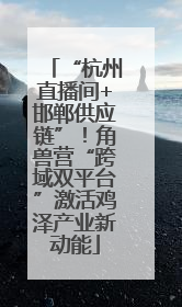 “杭州直播间+邯郸供应链”！角兽营“跨域双平台”激活鸡泽产业新动能