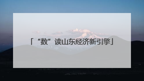 “数”读山东经济新引擎