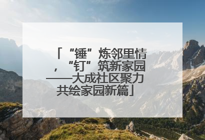 “锤”炼邻里情，“钉”筑新家园——大成社区聚力共绘家园新篇