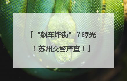 “飙车炸街”？曝光！苏州交警严查！