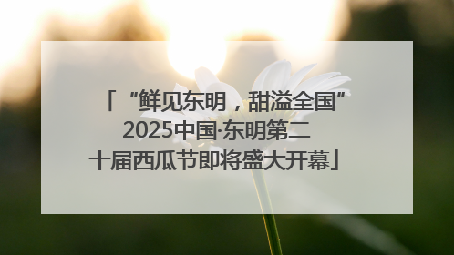 “鲜见东明，甜溢全国” 2025中国·东明第二十届西瓜节即将盛大开幕