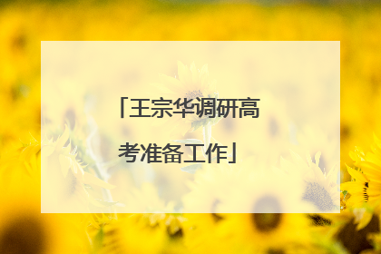 王宗华调研高考准备工作