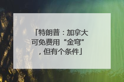 特朗普：加拿大可免费用“金穹”，但有个条件