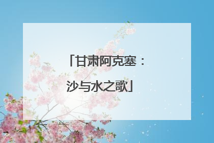 甘肃阿克塞：沙与水之歌