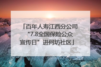 百年人寿江西分公司“7.8全国保险公众宣传日”进何坊社区