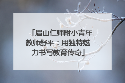 眉山仁师附小青年教师舒平：用独特魅力书写教育传奇