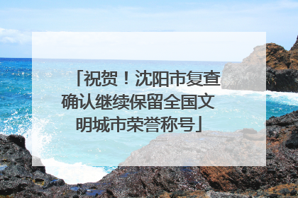 祝贺！沈阳市复查确认继续保留全国文明城市荣誉称号