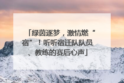 绿茵逐梦，激情燃“宿”！听听宿迁队队员、教练的赛后心声