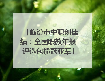 临汾市中职创佳绩：全国职教年报评选包揽冠亚军