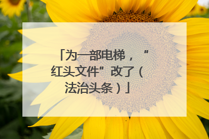 为一部电梯，“红头文件”改了（法治头条）