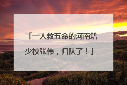一人救五命的河南籍少校张伟，归队了！