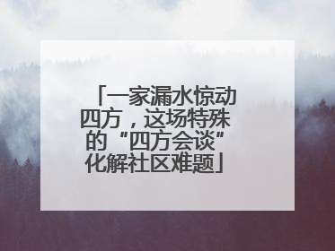 一家漏水惊动四方，这场特殊的“四方会谈”化解社区难题