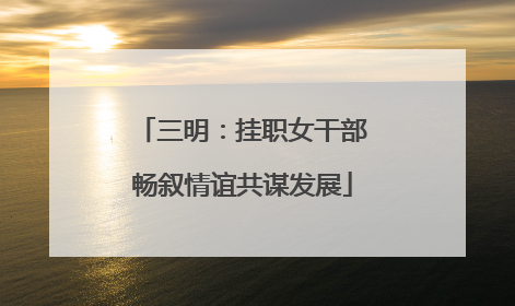 三明：挂职女干部畅叙情谊共谋发展