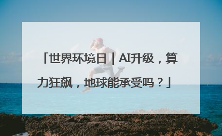 世界环境日｜AI升级，算力狂飙，地球能承受吗？