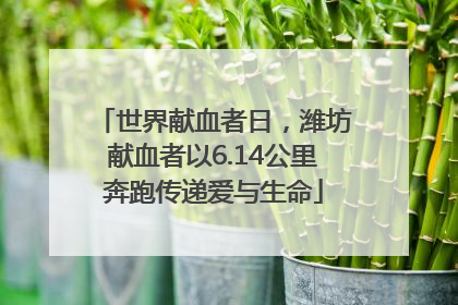 世界献血者日，潍坊献血者以6.14公里奔跑传递爱与生命