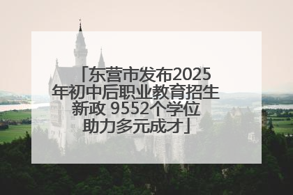 东营市发布2025年初中后职业教育招生新政 9552个学位助力多元成才