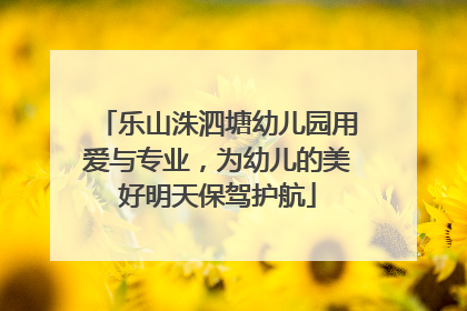 乐山洙泗塘幼儿园用爱与专业，为幼儿的美好明天保驾护航
