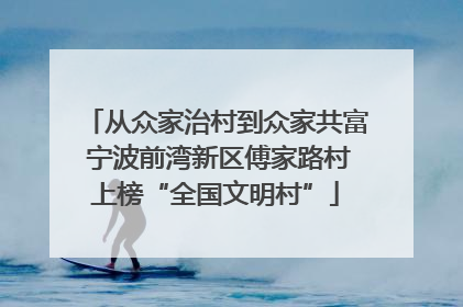 从众家治村到众家共富 宁波前湾新区傅家路村上榜“全国文明村”