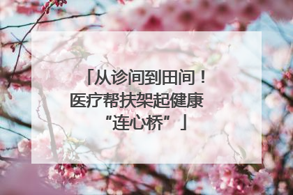 从诊间到田间！医疗帮扶架起健康“连心桥”