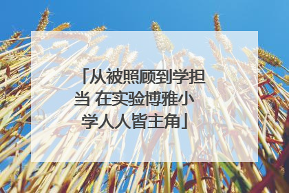 从被照顾到学担当 在实验博雅小学人人皆主角