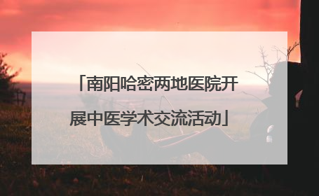 南阳哈密两地医院开展中医学术交流活动