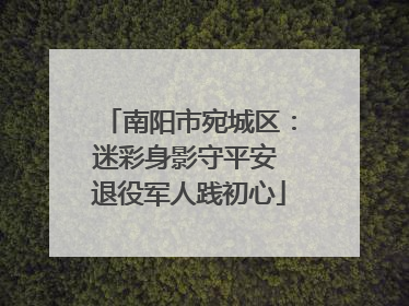南阳市宛城区：迷彩身影守平安 退役军人践初心