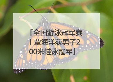 全国游泳冠军赛丨覃海洋获男子200米蛙泳冠军