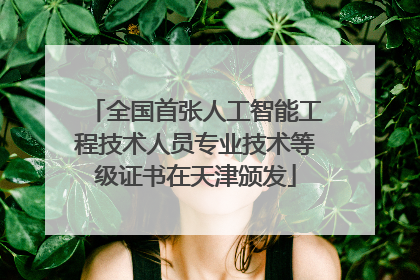 全国首张人工智能工程技术人员专业技术等级证书在天津颁发