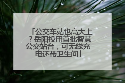 公交车站也高大上？岳阳投用首批智慧公交站台，可无线充电还带卫生间