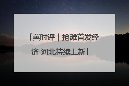 冀时评｜抢滩首发经济 河北持续上新