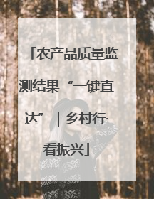 农产品质量监测结果“一键直达”｜乡村行·看振兴
