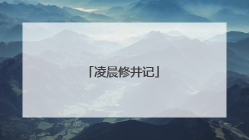 凌晨修井记