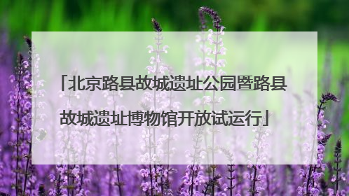 北京路县故城遗址公园暨路县故城遗址博物馆开放试运行