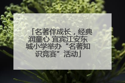 名著伴成长，经典润童心 宜宾江安东城小学举办“名著知识竞赛”活动