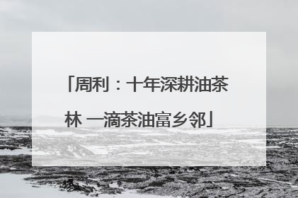周利：十年深耕油茶林 一滴茶油富乡邻