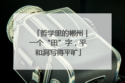 哲学里的郴州｜一个“田”字，平和洞写得平旷