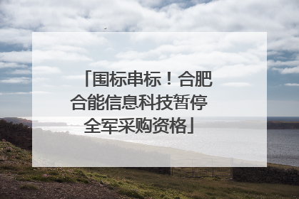 围标串标！合肥合能信息科技暂停全军采购资格