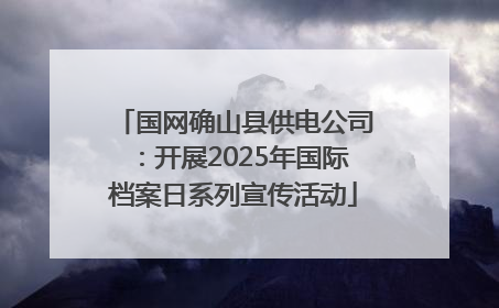 国网确山县供电公司：开展2025年国际档案日系列宣传活动