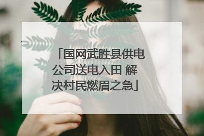 国网武胜县供电公司送电入田 解决村民燃眉之急