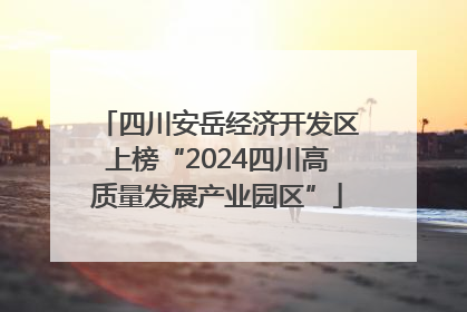 四川安岳经济开发区上榜“2024四川高质量发展产业园区”