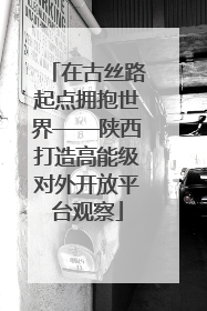 在古丝路起点拥抱世界——陕西打造高能级对外开放平台观察