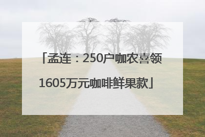 孟连：250户咖农喜领1605万元咖啡鲜果款