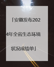 安徽发布2024年全省生态环境状况成绩单