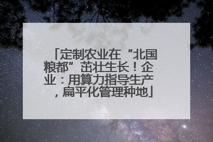 定制农业在“北国粮都”茁壮生长！企业：用算力指导生产，扁平化管理种地