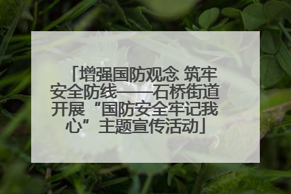 增强国防观念 筑牢安全防线——石桥街道开展“国防安全牢记我心”主题宣传活动