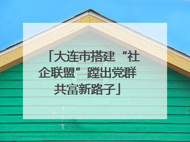 大连市搭建“社企联盟”蹚出党群共富新路子